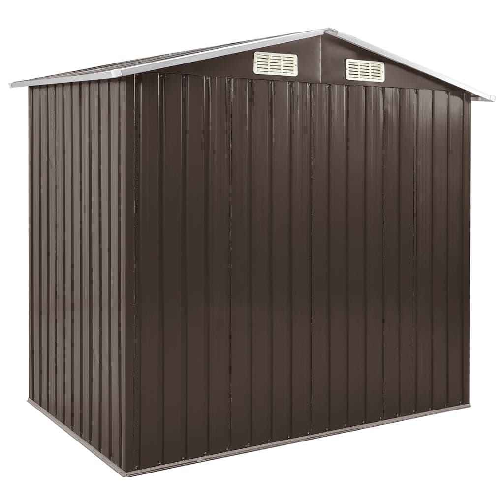 Capanno Porta Attrezzi da Giardino con Scaffali Marrone 205x130x183 cm Ferro in Capanni Esplodia - Napoli, commercioVirtuoso.it
