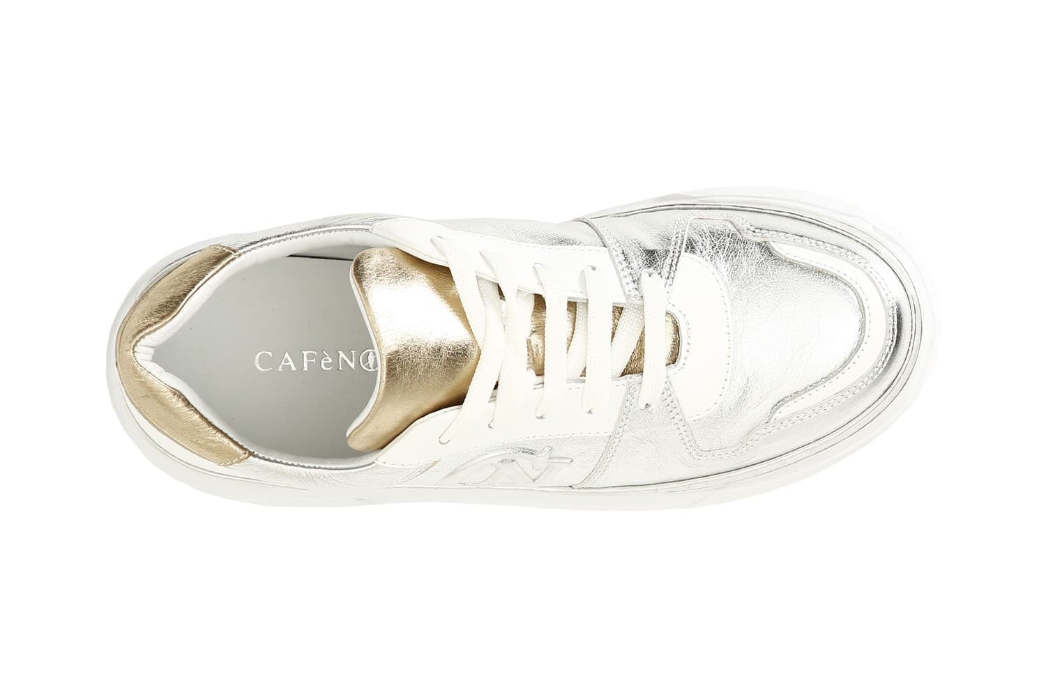 SNEAKERS IN PELLE METALLIZZATA CON LOGOIN RILIEVO in Sneaker casual 3A Moda Mare Sport - Bellaria Igea Marina, commercioVirtuoso.it