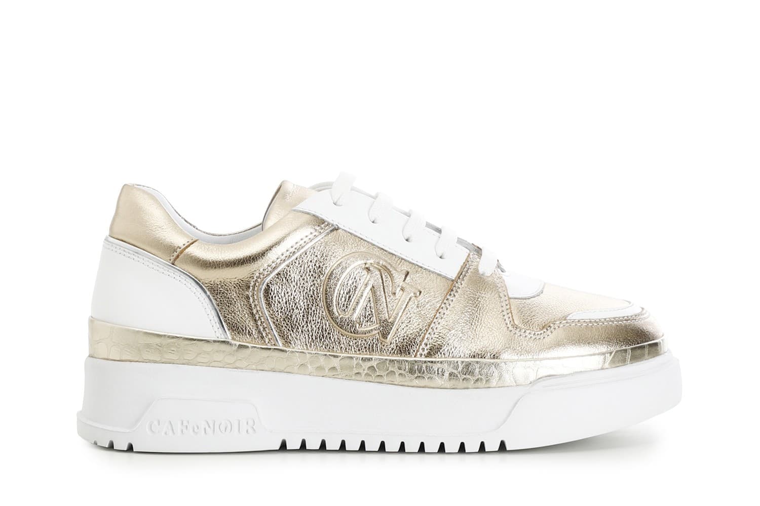 SNEAKERS IN PELLE METALLIZZATA CON LOGOIN RILIEVO in Sneaker casual 3A Moda Mare Sport - Bellaria Igea Marina, commercioVirtuoso.it