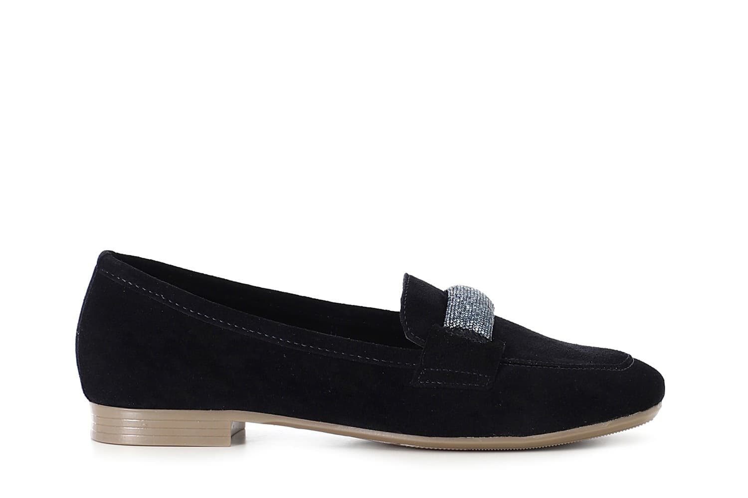 MOCASSINO IN PELLE SCAMOSCIATA CON PASSANTE IN MICROSTRASS in Loafer e mocassini 3A Moda Mare Sport - Bellaria Igea Marina, commercioVirtuoso.it