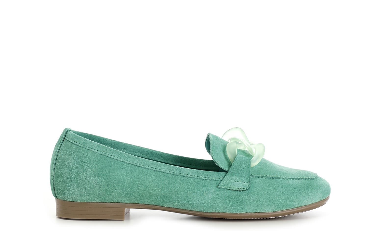 MOCASSINO IN PELLE SCAMOSCIATA CON CATENA in Loafer e mocassini 3A Moda Mare Sport - Bellaria Igea Marina, commercioVirtuoso.it