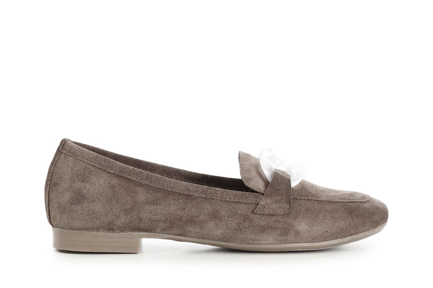 MOCASSINO IN PELLE SCAMOSCIATA CON CATENA in Loafer e mocassini 3A Moda Mare Sport - Bellaria Igea Marina, commercioVirtuoso.it