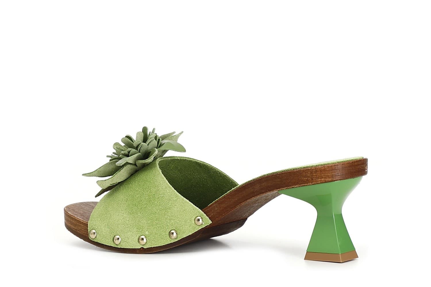 CIABATTA IN PELLE SCAMOSCIATA CON FIORE in Pantofole 3A Moda Mare Sport - Bellaria Igea Marina, commercioVirtuoso.it
