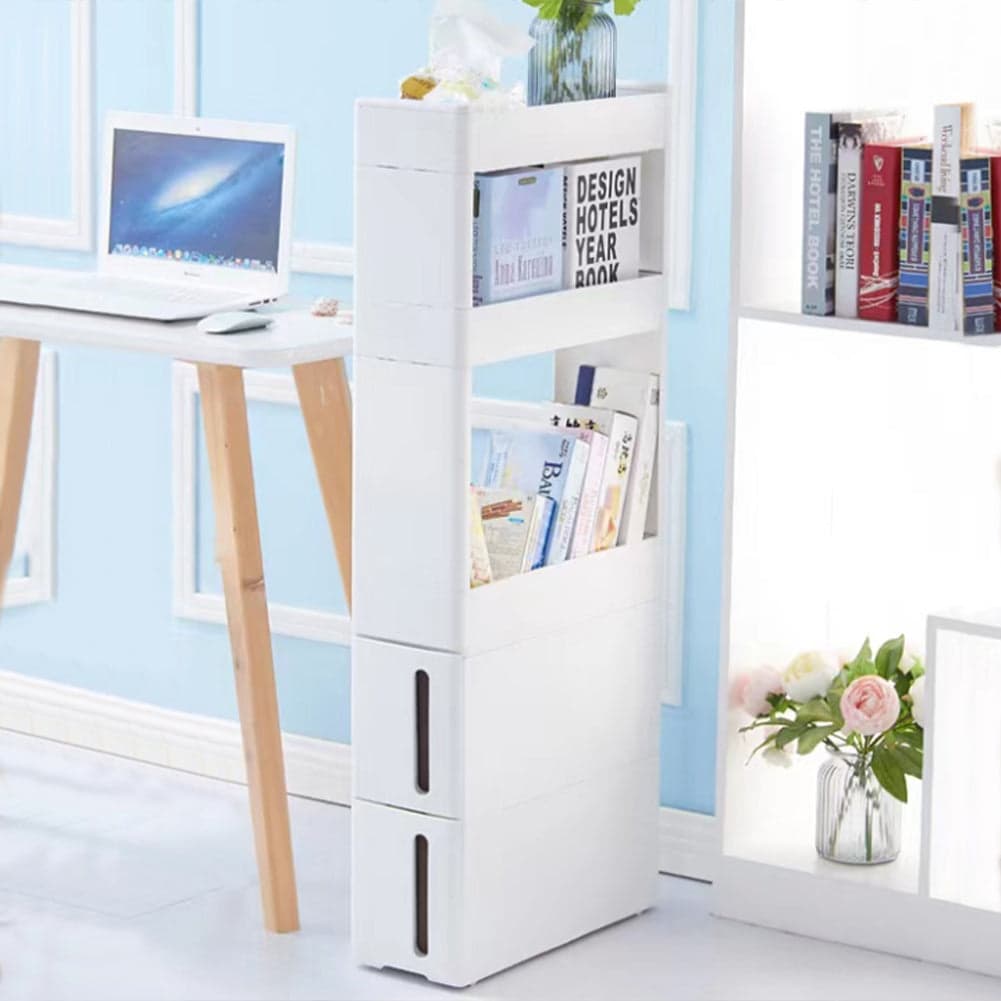 Carrello Cucina Slim Salvaspazio 4 Ruote 3 Ripiani 2 Cassetti Bianco 45x17 H106cm in Carrelli porta oggetti Danyx - Casoria, commercioVirtuoso.it