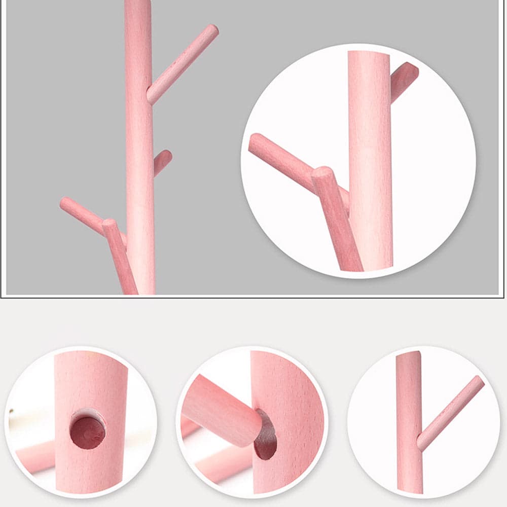 Piantana Appendiabiti in legno Naturale 8 Ganci 41x41 H176cm Verniciato Rosa in Appendiabiti Danyx - Casoria, commercioVirtuoso.it