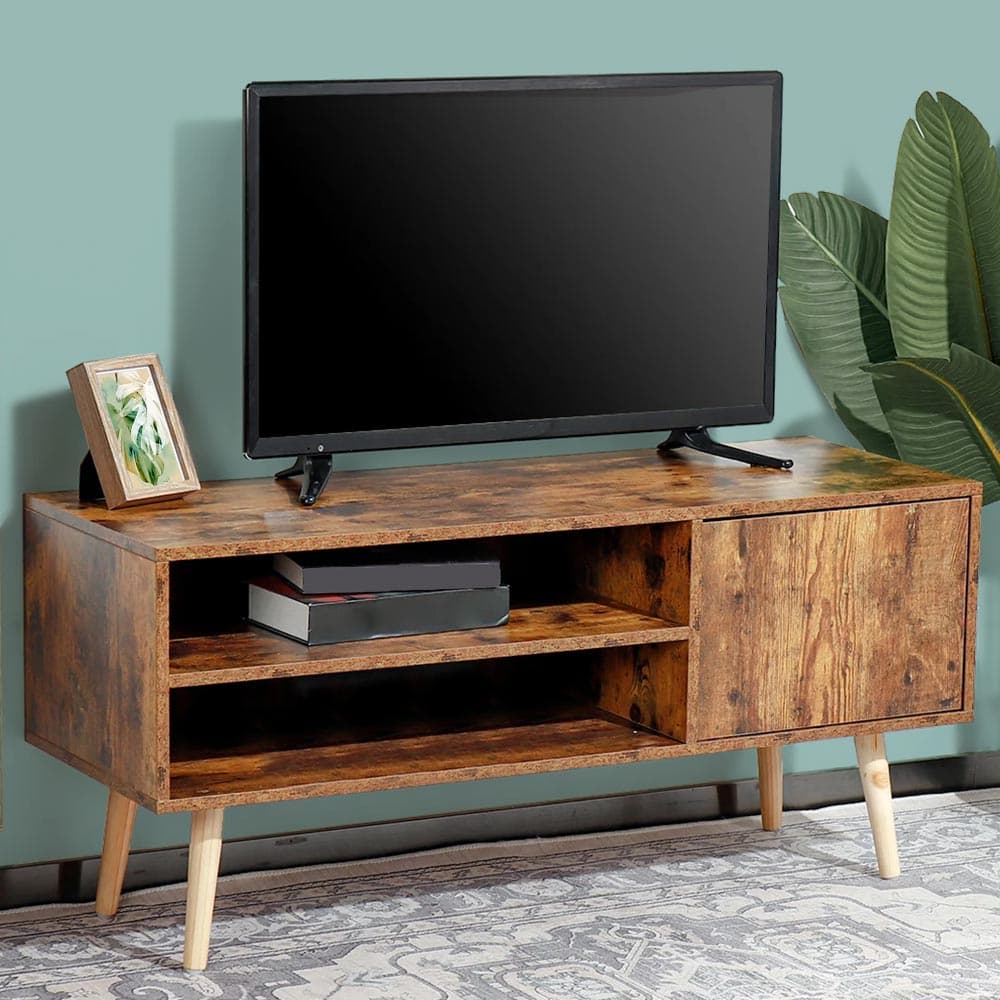 Mobile TV Porta Televisore Legno Moderno con Ripiani e Anta, Stile Minimal 110cm in Mobili Danyx - Casoria, commercioVirtuoso.it