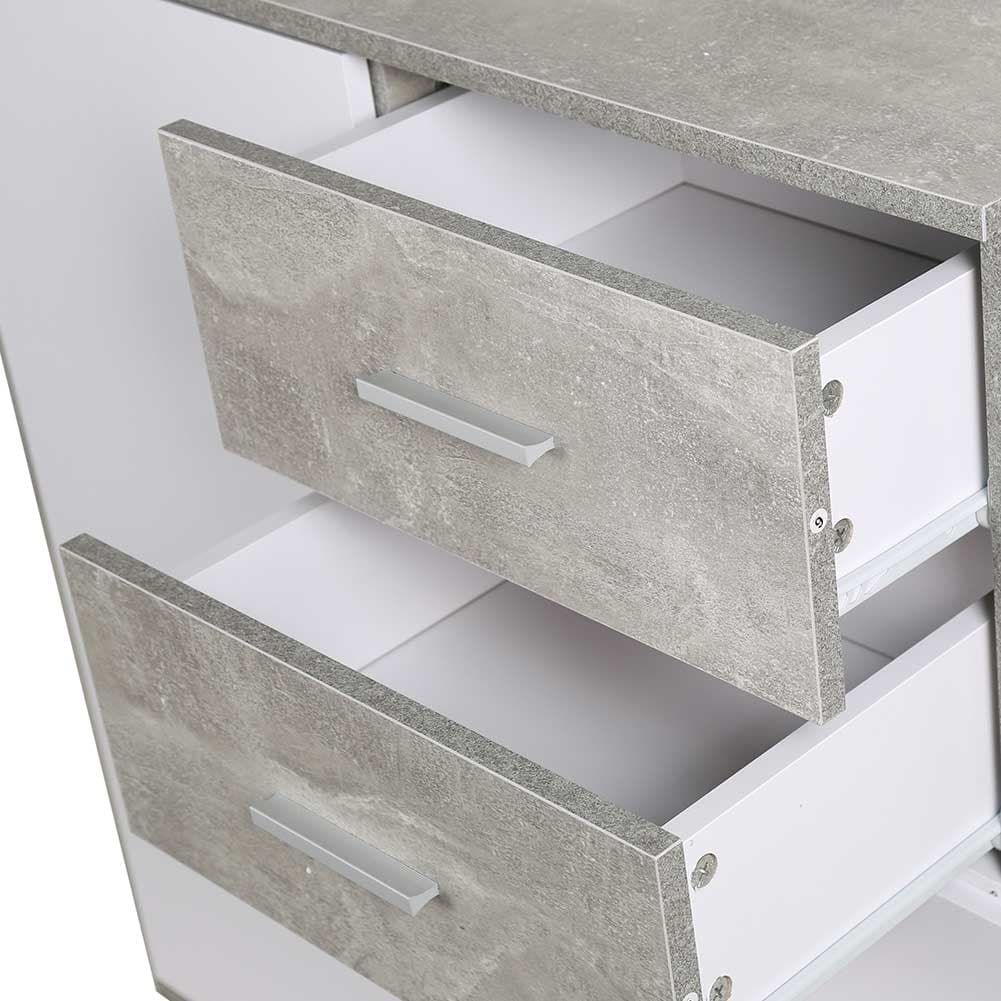 Mobile Cassettiera Moderna 2 Porte 2 Cassetti Design Minimal Bianco Grigio 82cm in Comò e cassettiere Danyx - Casoria, commercioVirtuoso.it