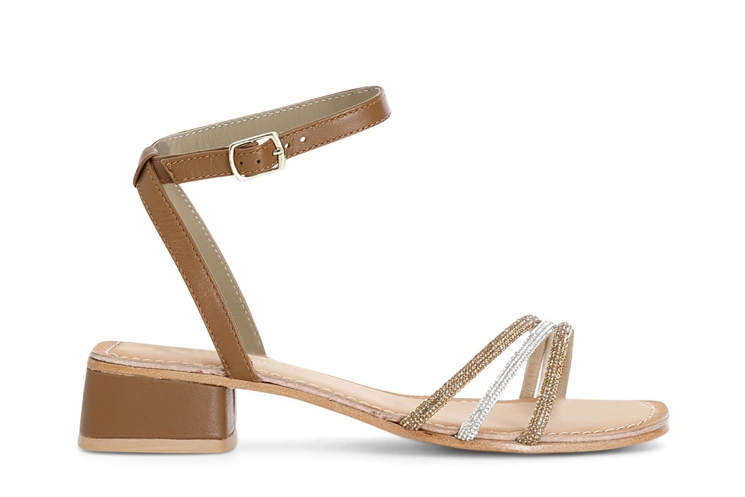 SANDALO IN PELLE CON STRASS MIGNON in Sandali moda 3A Moda Mare Sport - Bellaria Igea Marina, commercioVirtuoso.it