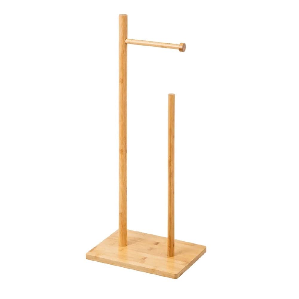 Piantana Bagno Porta Carta Igienica Legno Bambù Portarotoli da Terra Salvaspazio