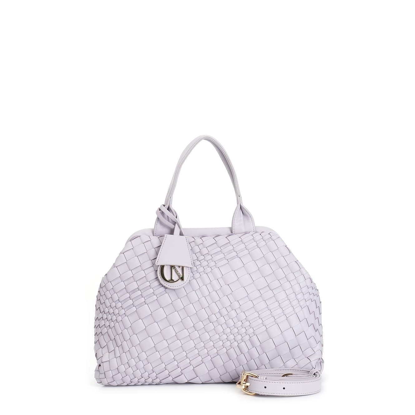 BAULETTO CON INTRECCIO IRREGOLARE E ACCESSORIO CN PENDENTE in Borse a mano 3A Moda Mare Sport - Bellaria Igea Marina, commercioVirtuoso.it