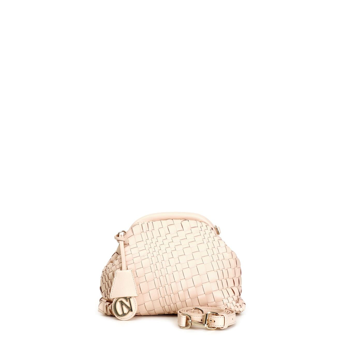 POCHETTE CON INTRECCIO IRREGOLARE E ACCESSORIO CN PENDENTE in Pochette e Clutch 3A Moda Mare Sport - Bellaria Igea Marina, commercioVirtuoso.it