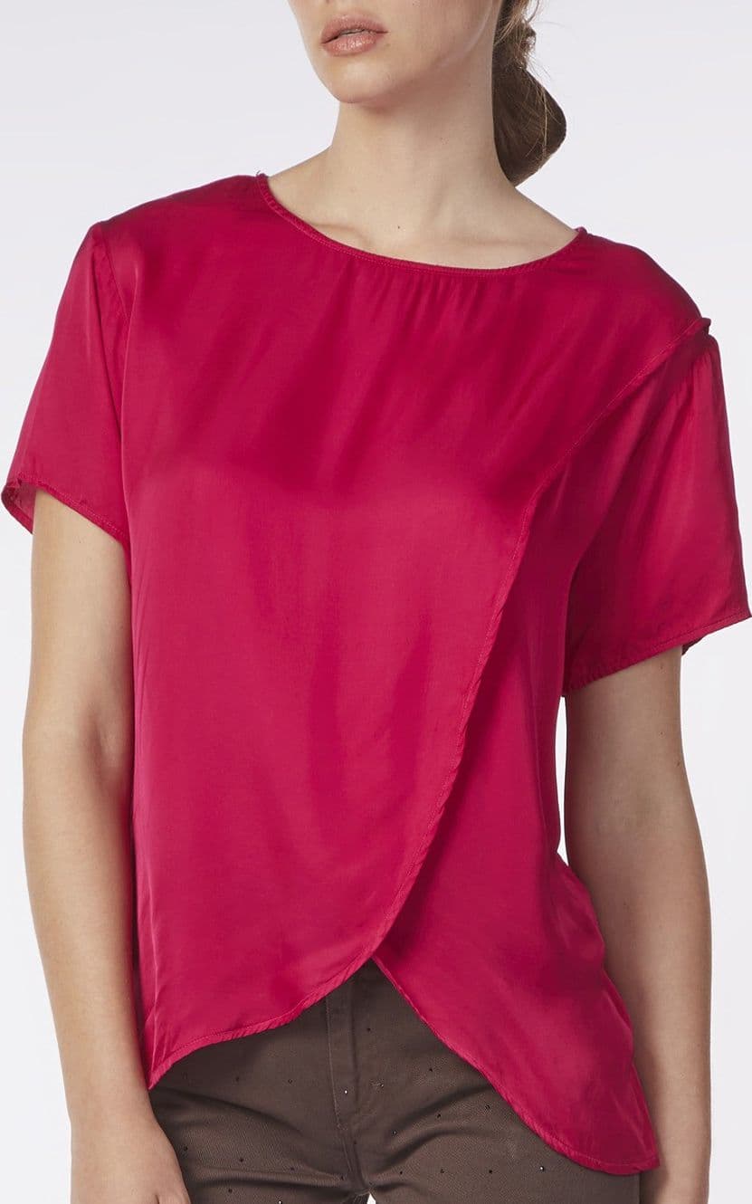 BLUSA BIMATERIALE INCROCIO DAVANTI in T-Shirt 3A Moda Mare Sport - Bellaria Igea Marina, commercioVirtuoso.it