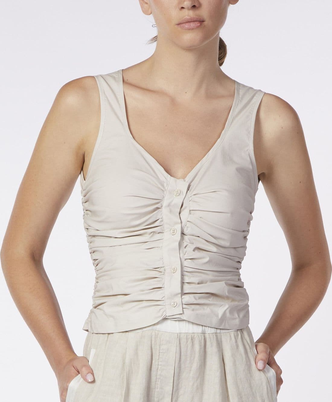 TOP CON INCRESPATURA AI FIANCHI in T-shirt 3A Moda Mare Sport - Bellaria Igea Marina, commercioVirtuoso.it