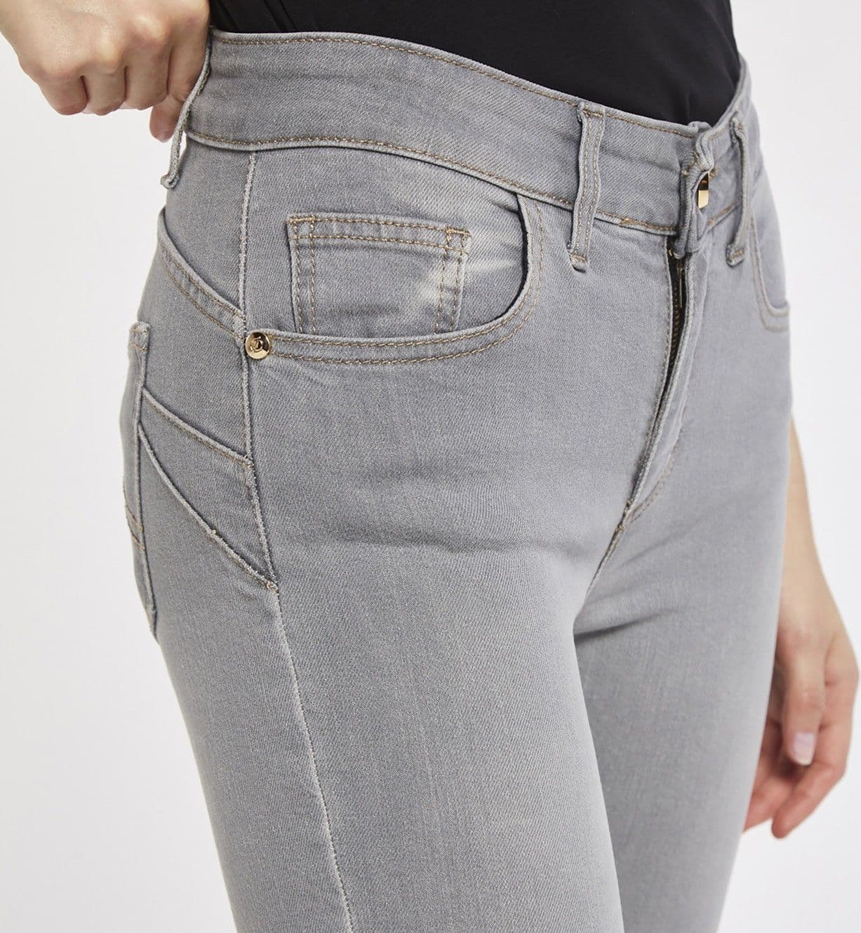PANTALONE SKINNY CON BOTTONE GIOIELLO in Jeans 3A Moda Mare Sport - Bellaria Igea Marina, commercioVirtuoso.it