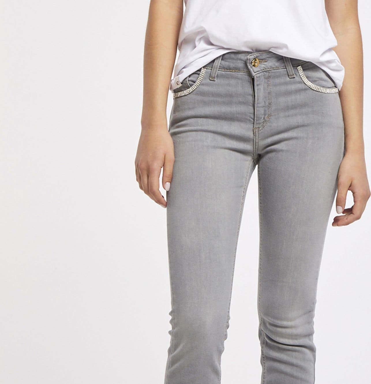 PANTALONE SLIM STRAS ALLE TASCHE in Jeans 3A Moda Mare Sport - Bellaria Igea Marina, commercioVirtuoso.it