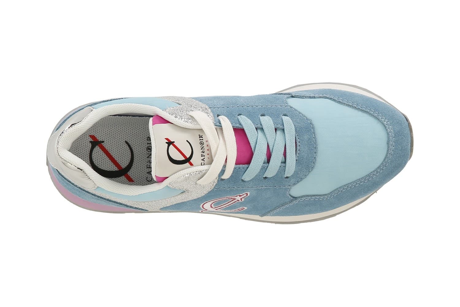 SNEAKERS IN PELLE SCAMOSCIATA E TESSUTOCON RIPORTI GLITTER in Sneaker casual 3A Moda Mare Sport - Bellaria Igea Marina, commercioVirtuoso.it
