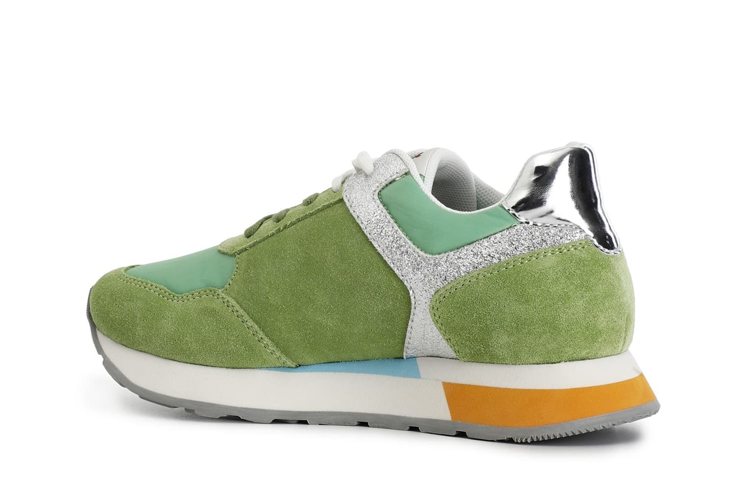 SNEAKERS IN PELLE SCAMOSCIATA E TESSUTOCON RIPORTI GLITTER in Sneaker casual 3A Moda Mare Sport - Bellaria Igea Marina, commercioVirtuoso.it