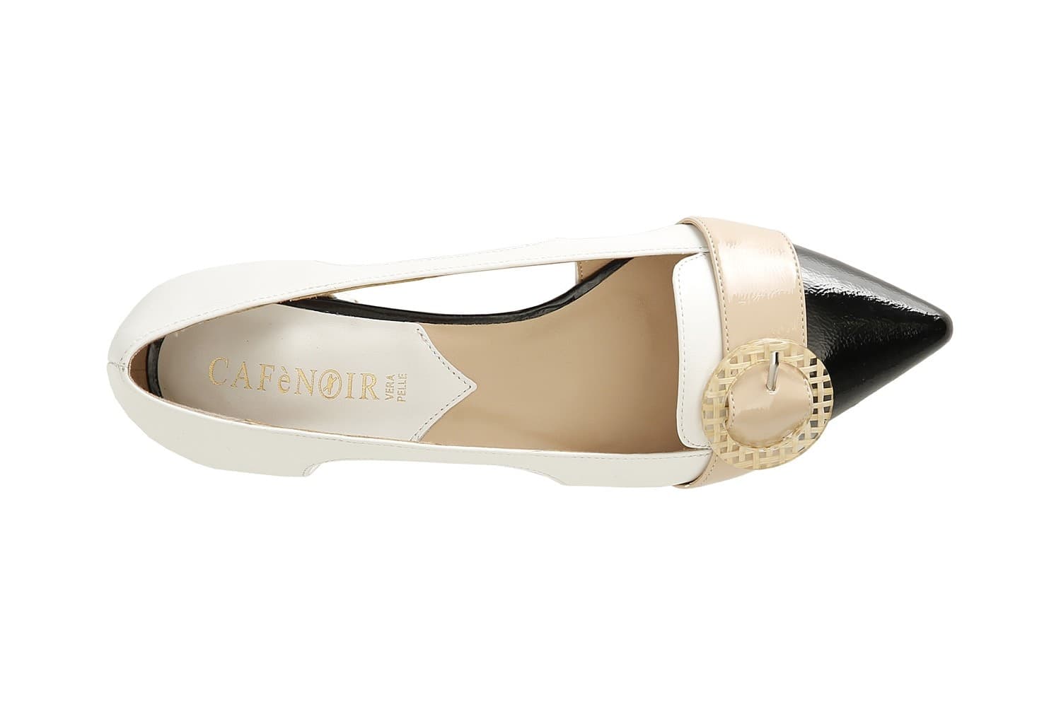 BALLERINA CON FIBBIA IN PELLE E PUNTA EFFETTO VERNICE in Ballerine 3A Moda Mare Sport - Bellaria Igea Marina, commercioVirtuoso.it