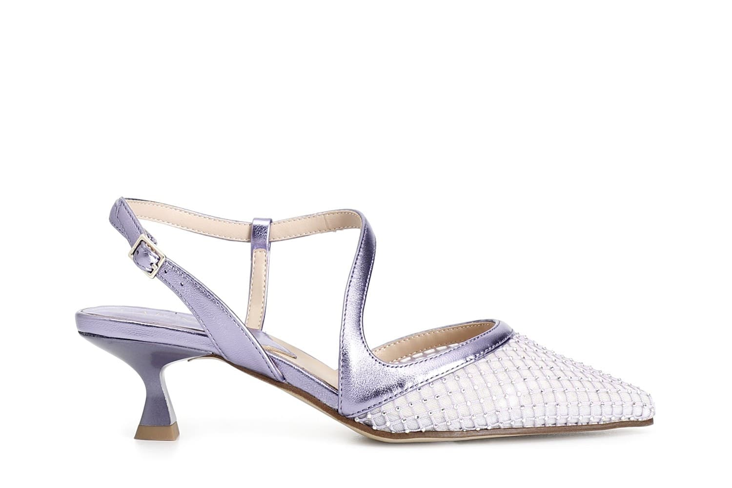 SCARPA APERTA DIETRO MODELLO ASIMMETRICO RETINA CON STRASS DAVANTI in Scarpe da ballo da donna 3A Moda Mare Sport - Bellaria Igea Marina, commercioVirtuoso.it