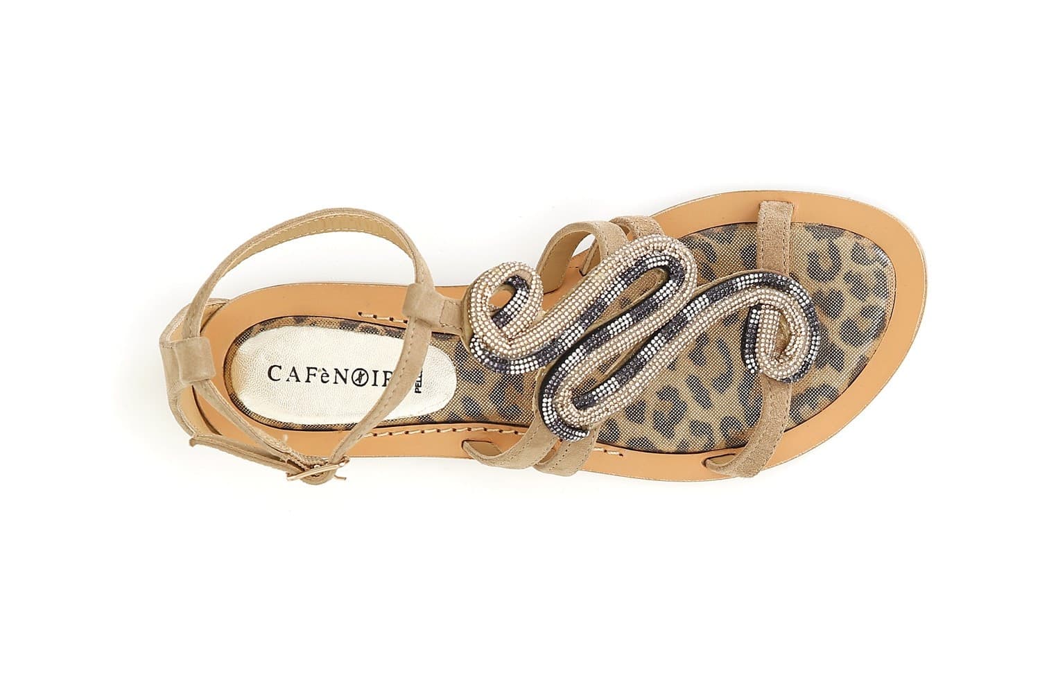 SANDALO IN CAMOSCIO E STAMPA MACULATA CON ACCESSORIO STRASS in Sandali moda 3A Moda Mare Sport - Bellaria Igea Marina, commercioVirtuoso.it
