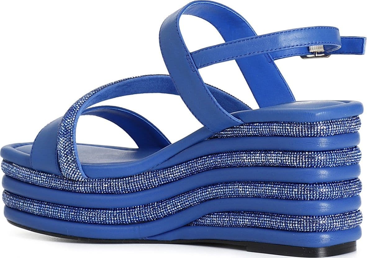 SANDALO ASIMMETRICO STRASS E NAPPA CON ZEPPA RIGHE STRASS in Sandali moda 3A Moda Mare Sport - Bellaria Igea Marina, commercioVirtuoso.it