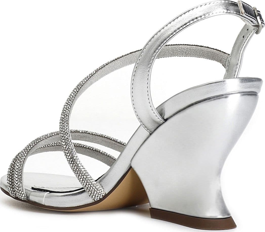 SANDALO ASIMMETRICO CON STRASS EFFETTO LAMINATO in Sandali moda 3A Moda Mare Sport - Bellaria Igea Marina, commercioVirtuoso.it