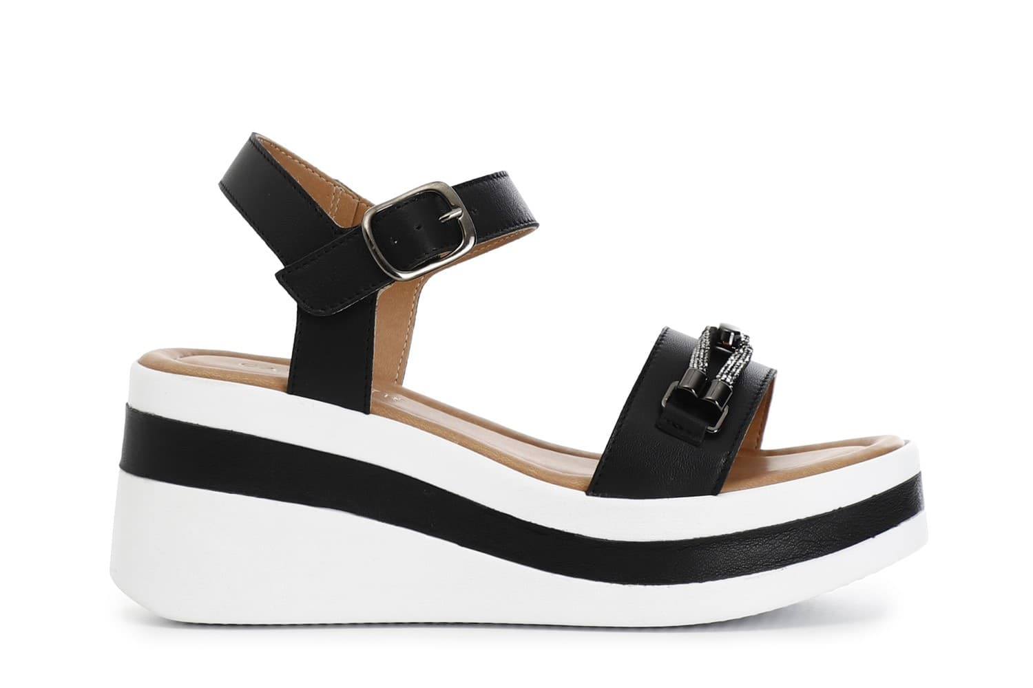 SANDALO IN NAPPA CON ACCESSORIO STRASS in Sandali moda 3A Moda Mare Sport - Bellaria Igea Marina, commercioVirtuoso.it
