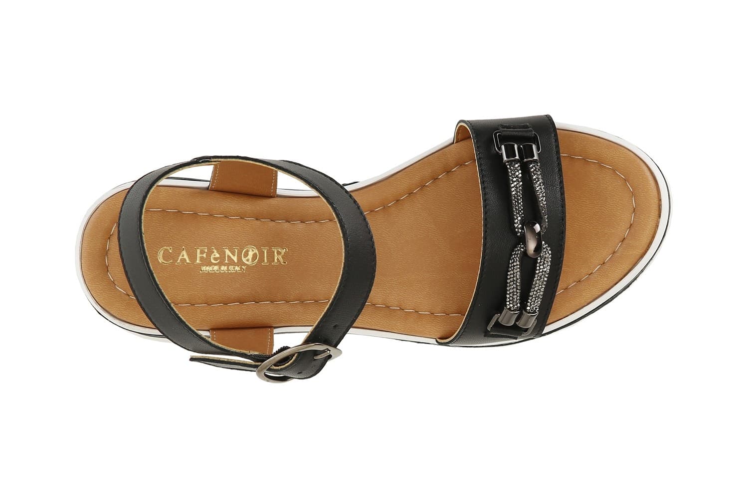 SANDALO IN NAPPA CON ACCESSORIO STRASS in Sandali moda 3A Moda Mare Sport - Bellaria Igea Marina, commercioVirtuoso.it