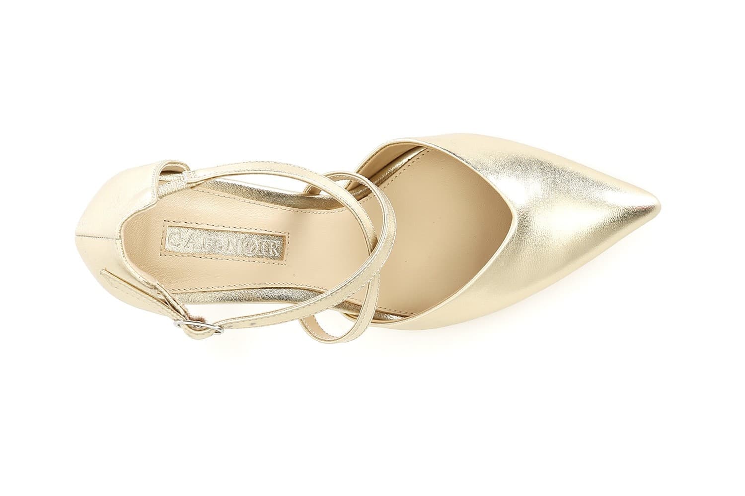 DE'COLLETE' IN PELLE METALLIZZATA CON LACCI INCROCIATI in Scarpe col tacco 3A Moda Mare Sport - Bellaria Igea Marina, commercioVirtuoso.it