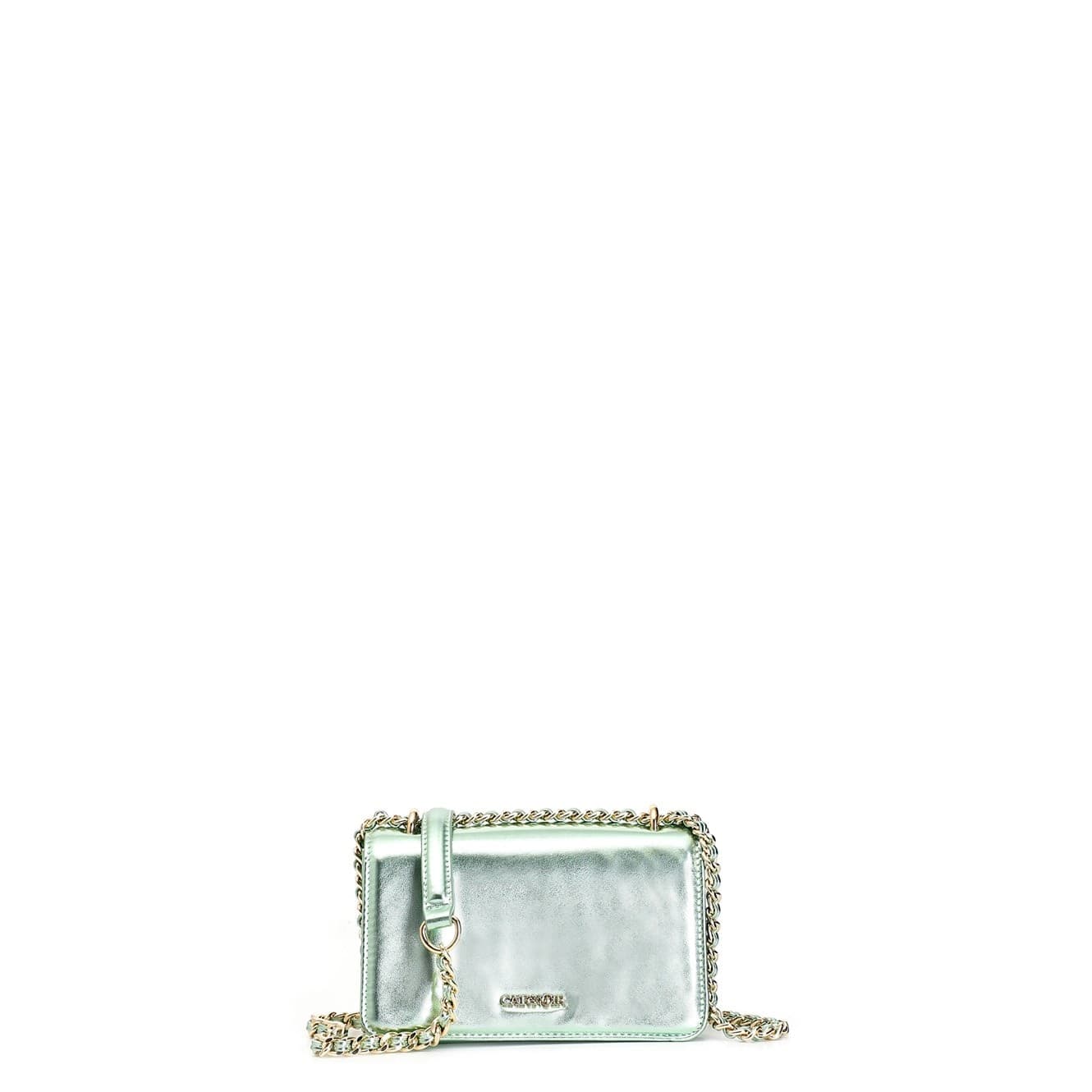 MINIBAG CON PATTINA CON MATERIALE EFFETTO METALLIZZATO E TRACOLLA CATENA in Borse a tracolla 3A Moda Mare Sport - Bellaria Igea Marina, commercioVirtuoso.it
