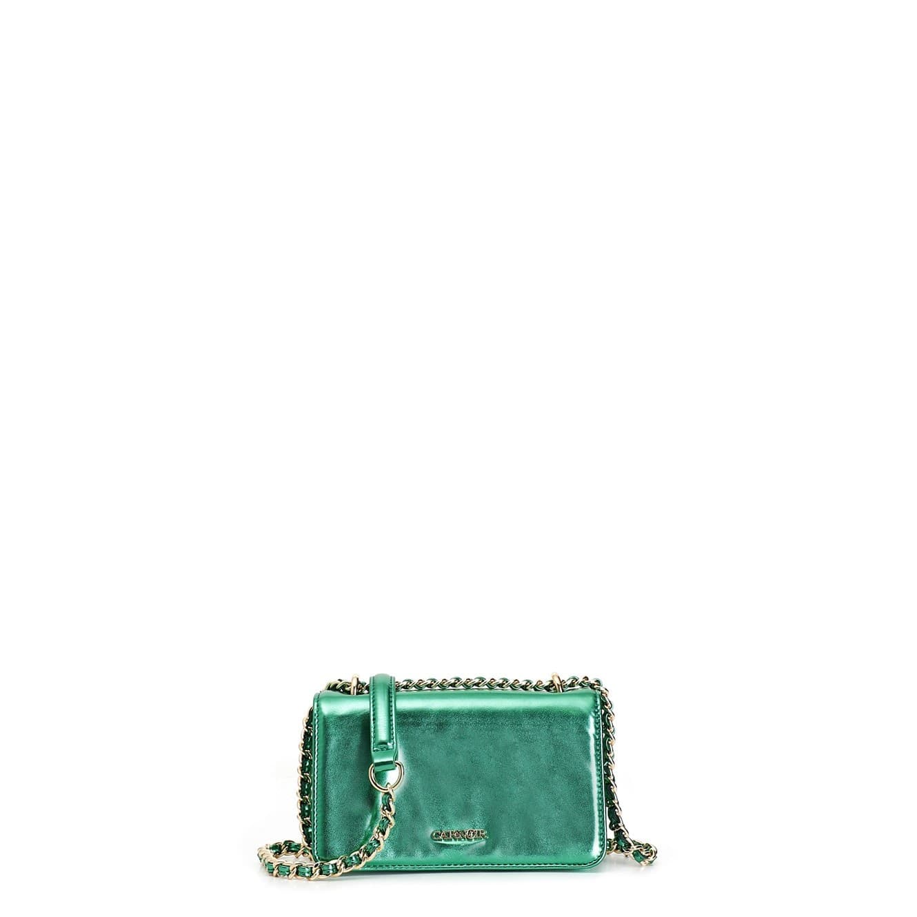 MINIBAG CON PATTINA CON MATERIALE EFFETTO METALLIZZATO E TRACOLLA CATENA in Borse a tracolla 3A Moda Mare Sport - Bellaria Igea Marina, commercioVirtuoso.it