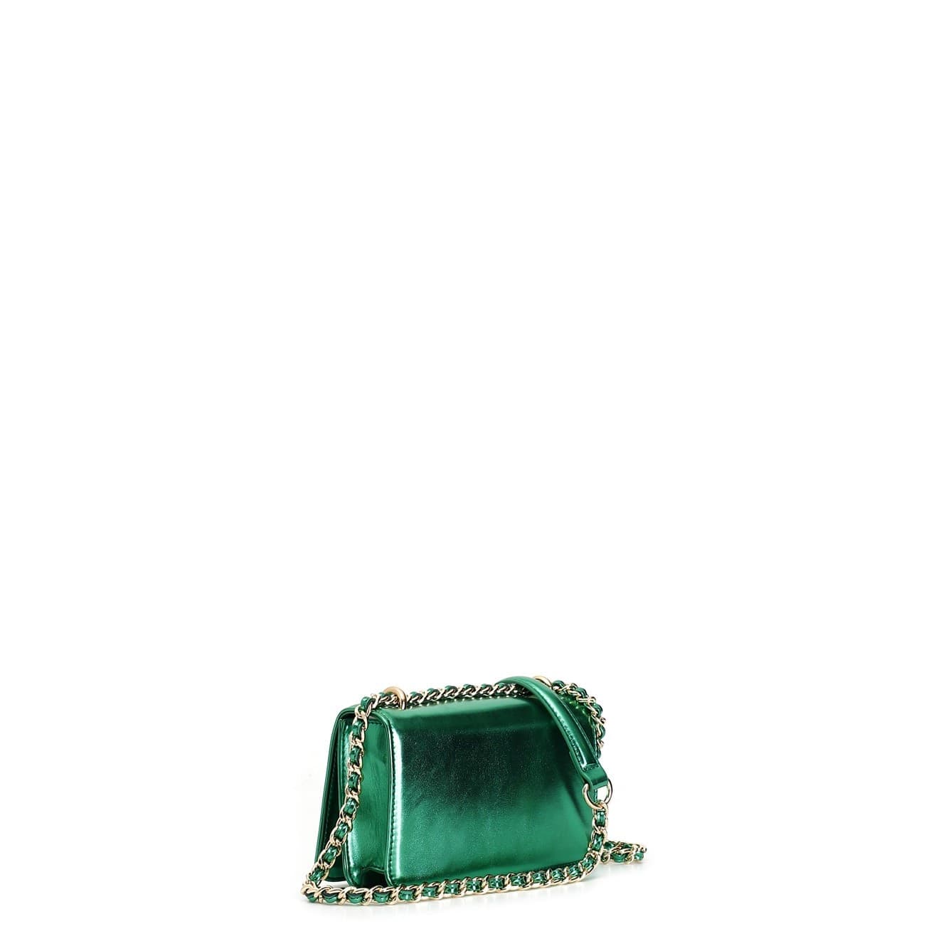 MINIBAG CON PATTINA CON MATERIALE EFFETTO METALLIZZATO E TRACOLLA CATENA in Borse a tracolla 3A Moda Mare Sport - Bellaria Igea Marina, commercioVirtuoso.it