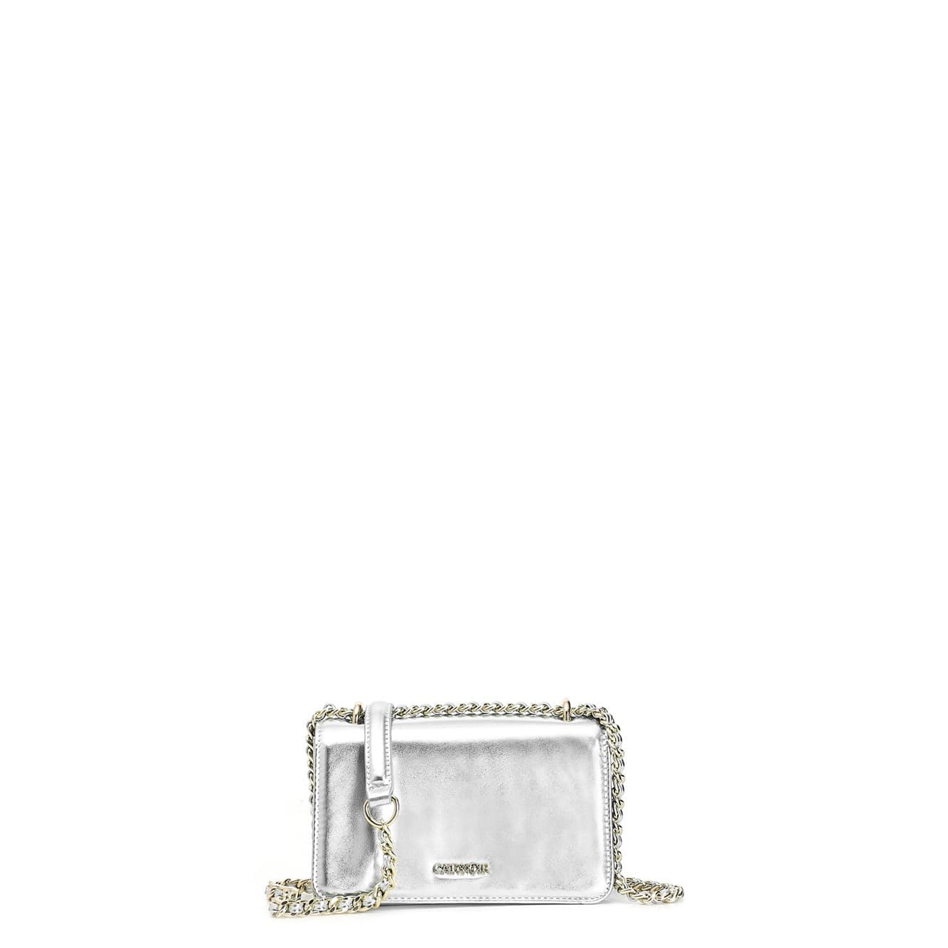 MINIBAG CON PATTINA CON MATERIALE EFFETTO METALLIZZATO E TRACOLLA CATENA in Borse a tracolla 3A Moda Mare Sport - Bellaria Igea Marina, commercioVirtuoso.it