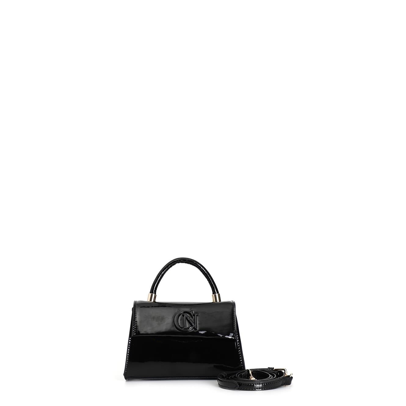 BORSA A MANO EFFETTO VERNICE CON PATTINA LOGO TONO SU TONO in Borse a tracolla 3A Moda Mare Sport - Bellaria Igea Marina, commercioVirtuoso.it
