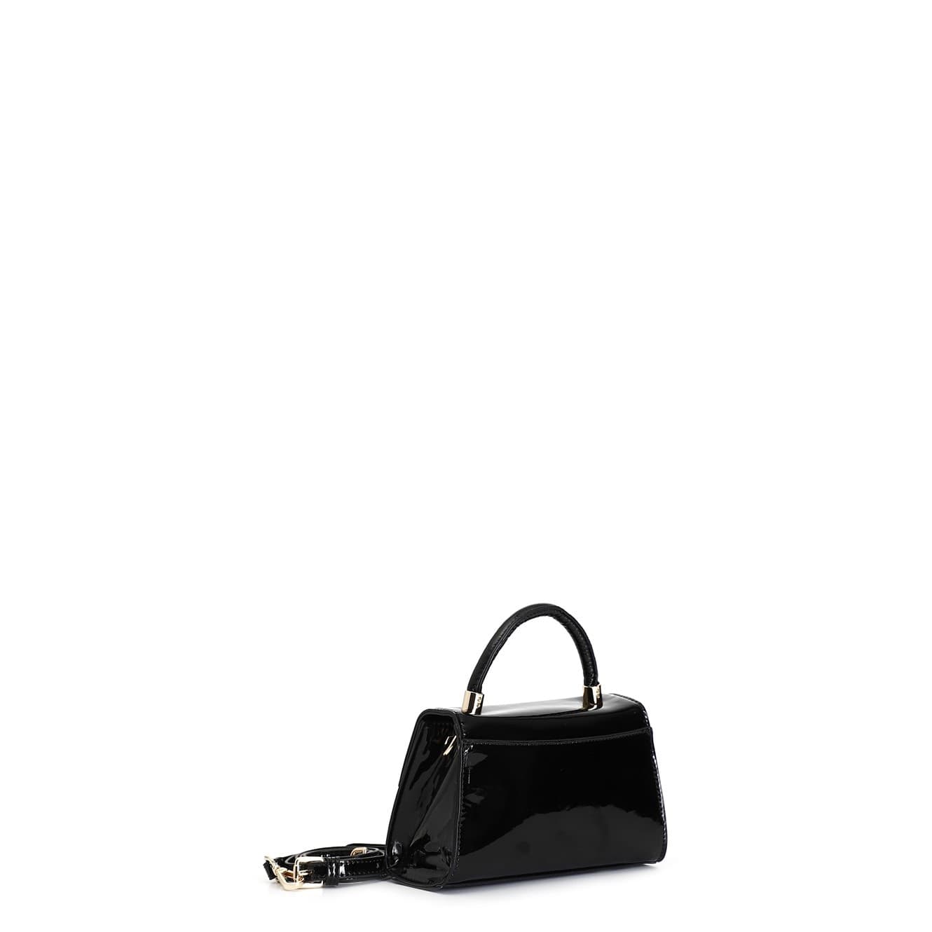 BORSA A MANO EFFETTO VERNICE CON PATTINA LOGO TONO SU TONO in Borse a tracolla 3A Moda Mare Sport - Bellaria Igea Marina, commercioVirtuoso.it