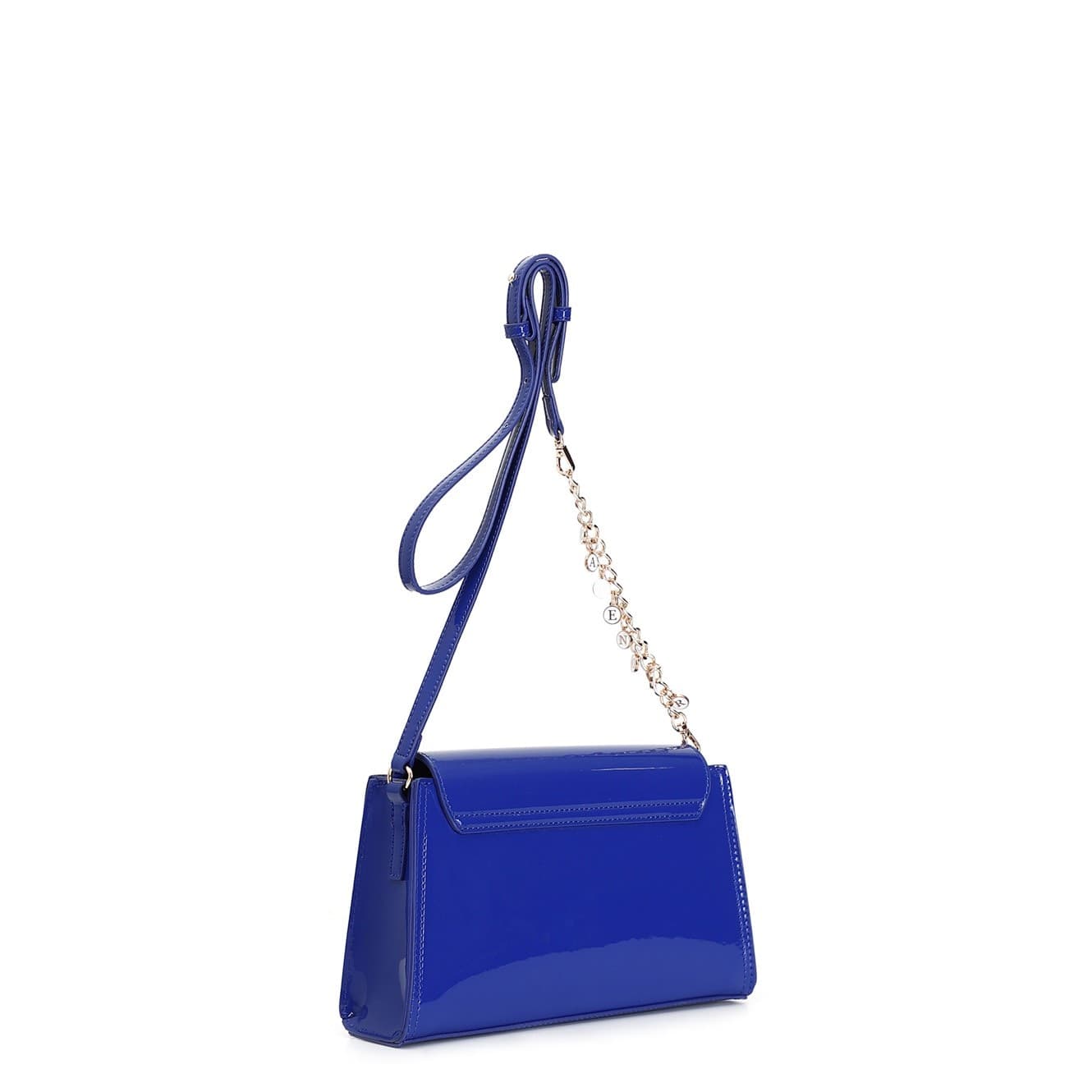 TRACOLLINA CON PATTINA EFFETTO VERNICE CON DETTAGLIO CATENA E LOGO CHARMS in Pochette e Clutch 3A Moda Mare Sport - Bellaria Igea Marina, commercioVirtuoso.it
