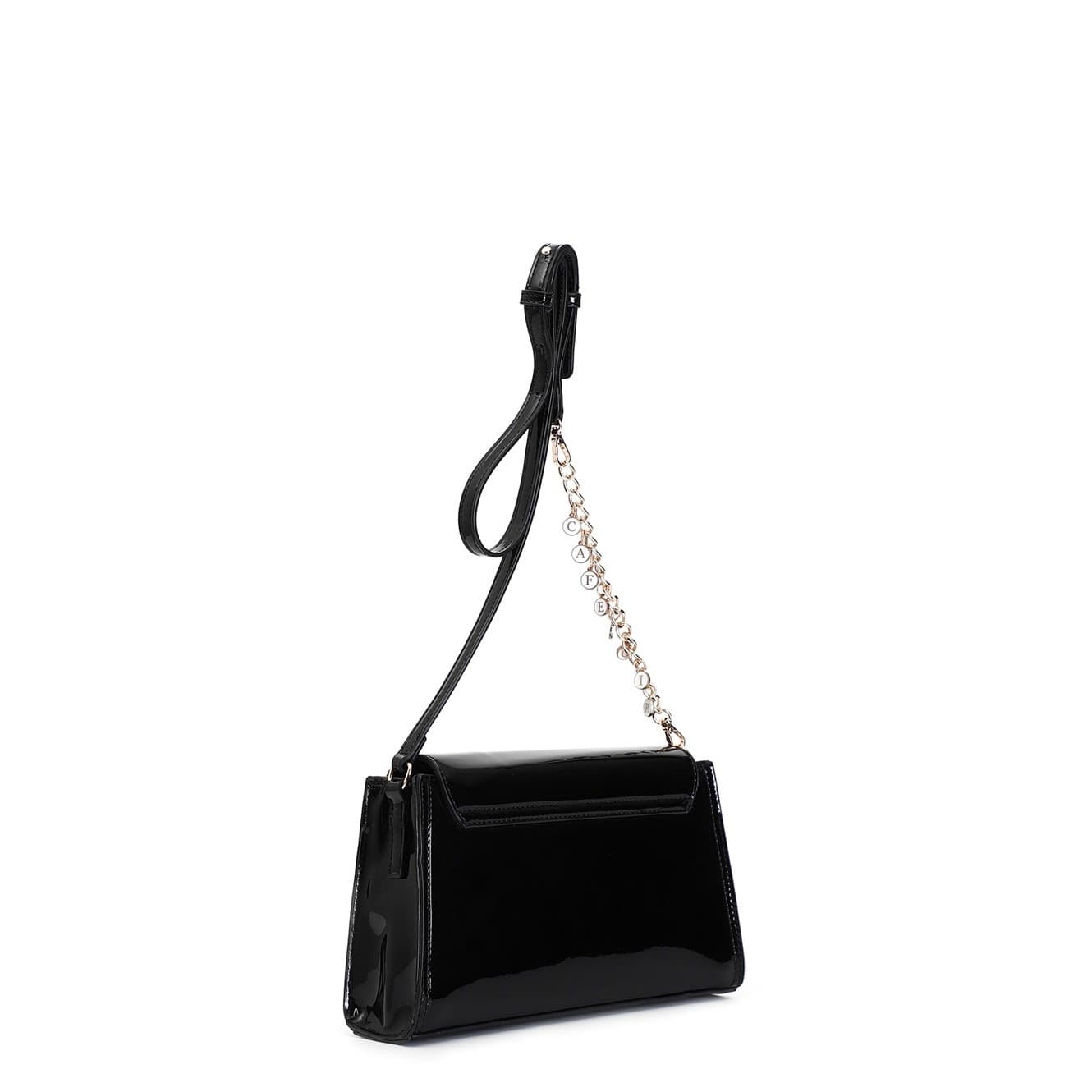 TRACOLLINA CON PATTINA EFFETTO VERNICE CON DETTAGLIO CATENA E LOGO CHARMS in Pochette e Clutch 3A Moda Mare Sport - Bellaria Igea Marina, commercioVirtuoso.it