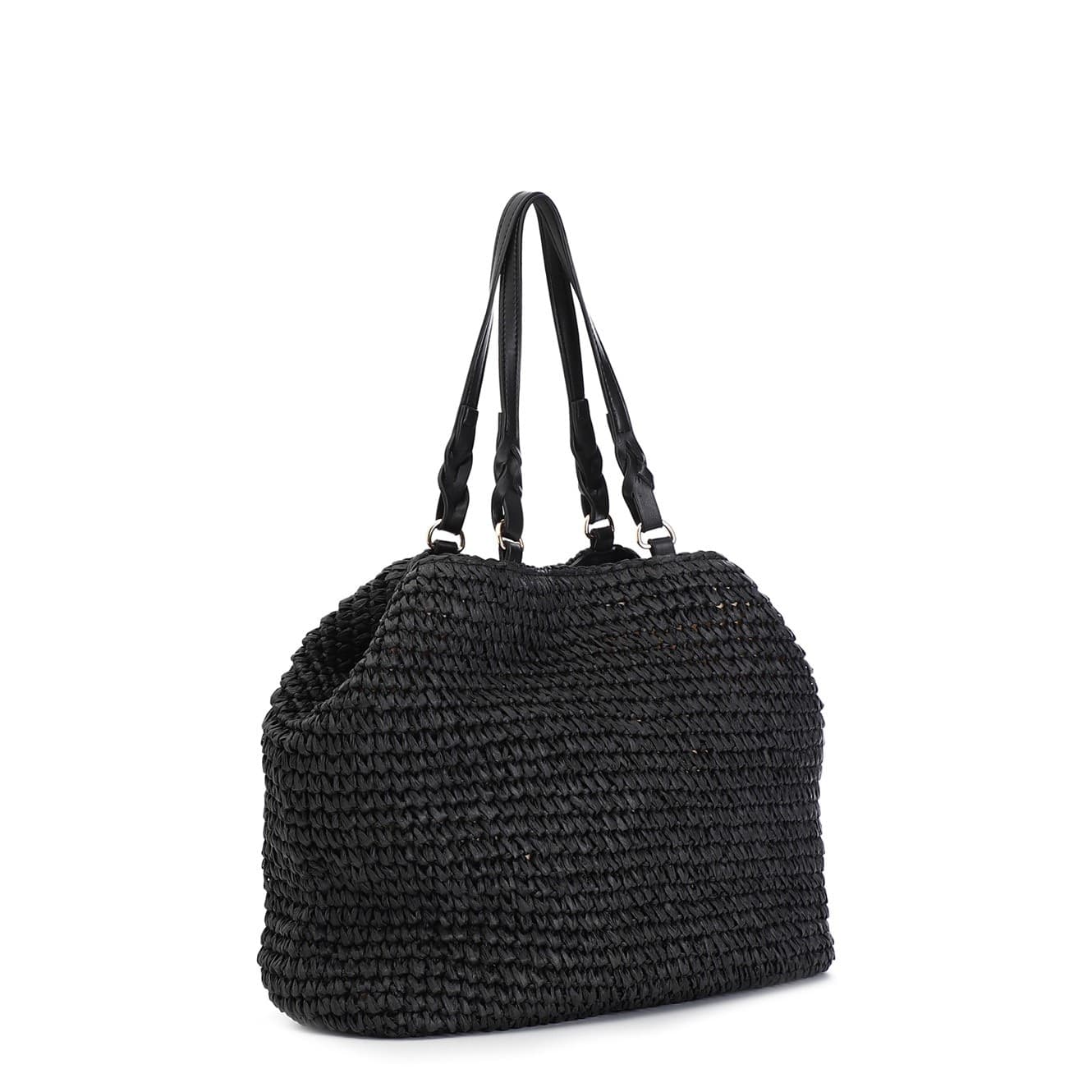 TOTE A LAVORAZIONE CROCHET CON CHARM COLORATO A CUORE CON BORDO IN RAFIA in Borse a tracolla 3A Moda Mare Sport - Bellaria Igea Marina, commercioVirtuoso.it