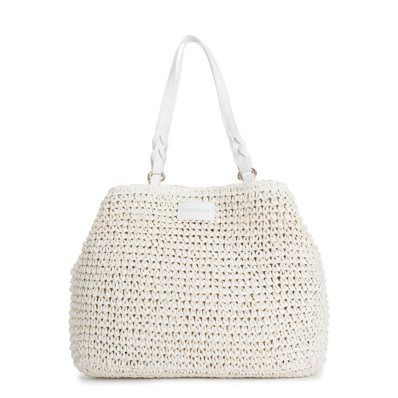 TOTE A LAVORAZIONE CROCHET CON CHARM COLORATO A CUORE CON BORDO IN RAFIA in Borse a tracolla 3A Moda Mare Sport - Bellaria Igea Marina, commercioVirtuoso.it