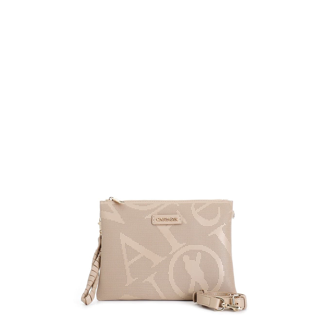 POCHETTE CON MAXI  LOGO LASERATO ALL OVER