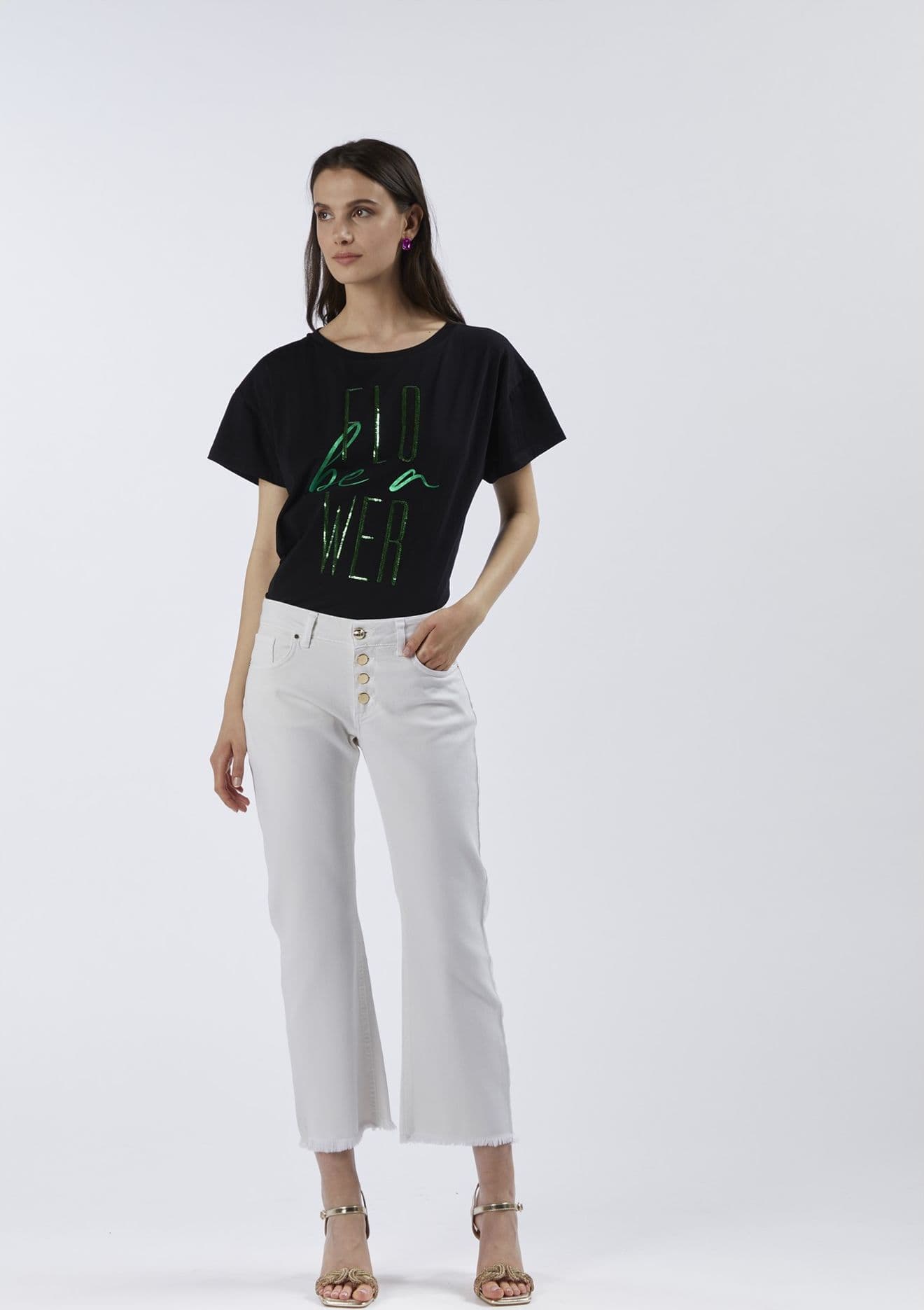 PANTALONE BOOTCUT CROPPED IN BULL DENIM in Jeans 3A Moda Mare Sport - Bellaria Igea Marina, commercioVirtuoso.it