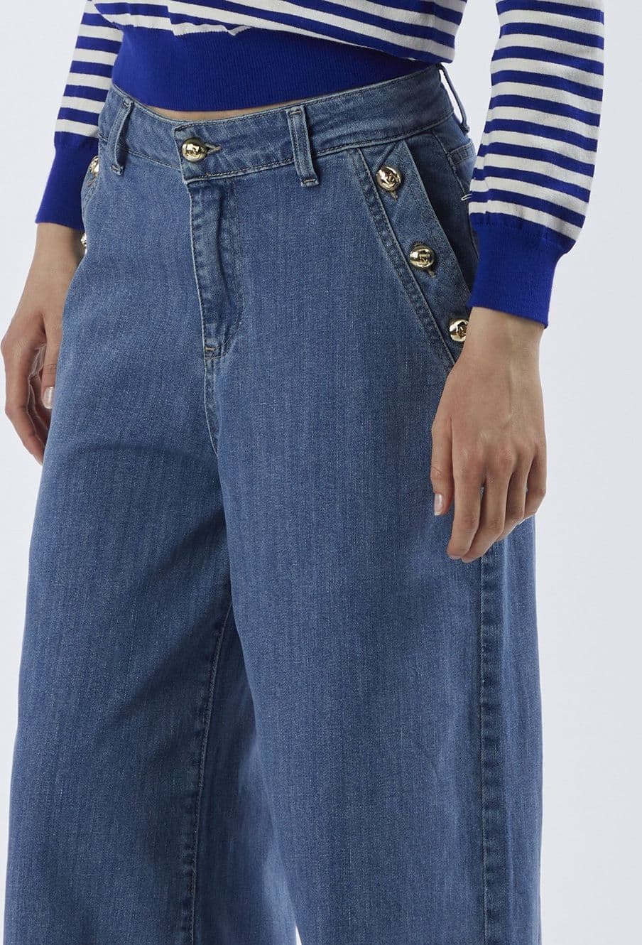 DENIM SUPER WIDE CON BOTTONI ALLE TASCHE in Slip tanga e culotte 3A Moda Mare Sport - Bellaria Igea Marina, commercioVirtuoso.it