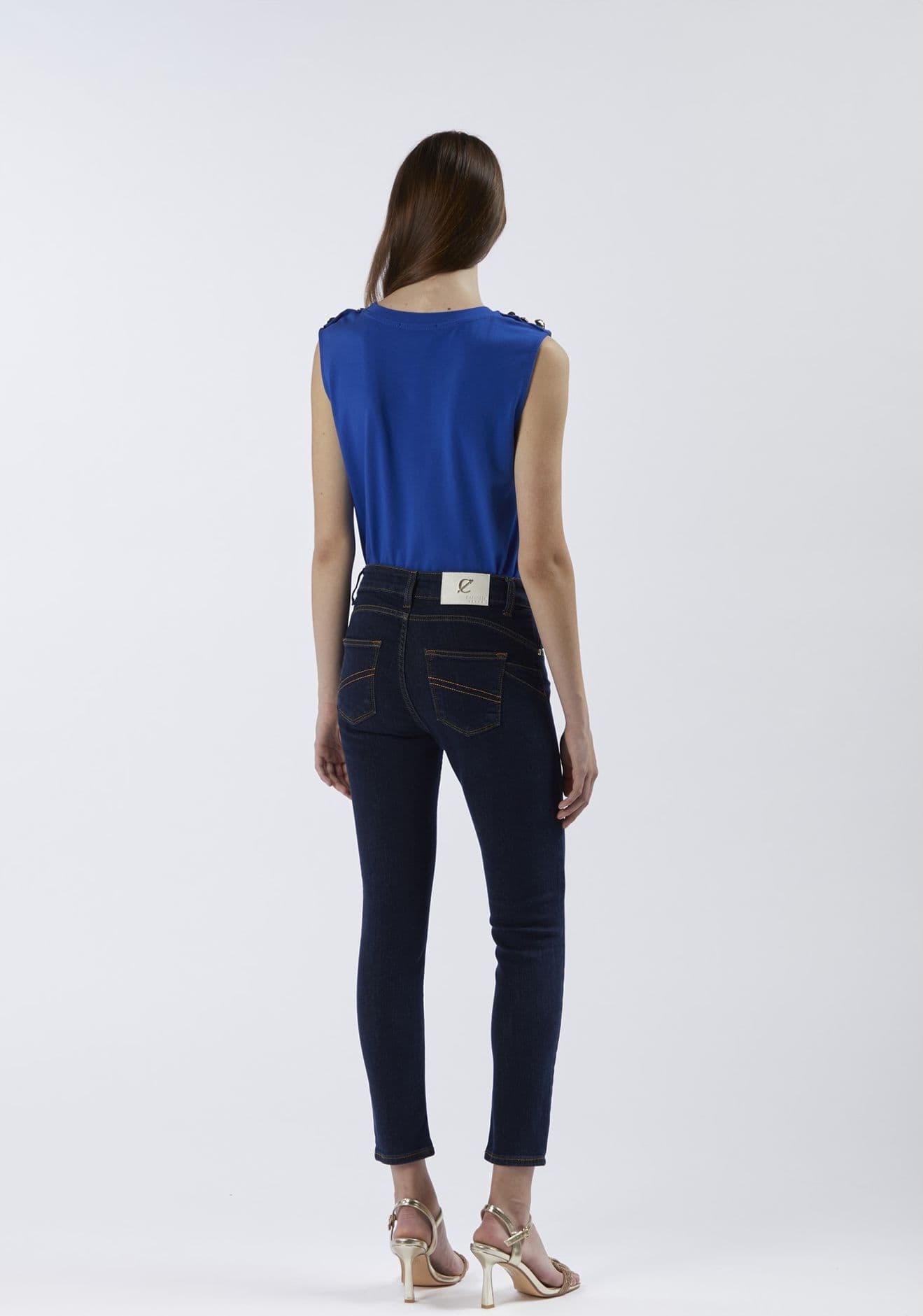 PANTALONE SKINNYCON BOTTONIERA in Pantaloni 3A Moda Mare Sport - Bellaria Igea Marina, commercioVirtuoso.it