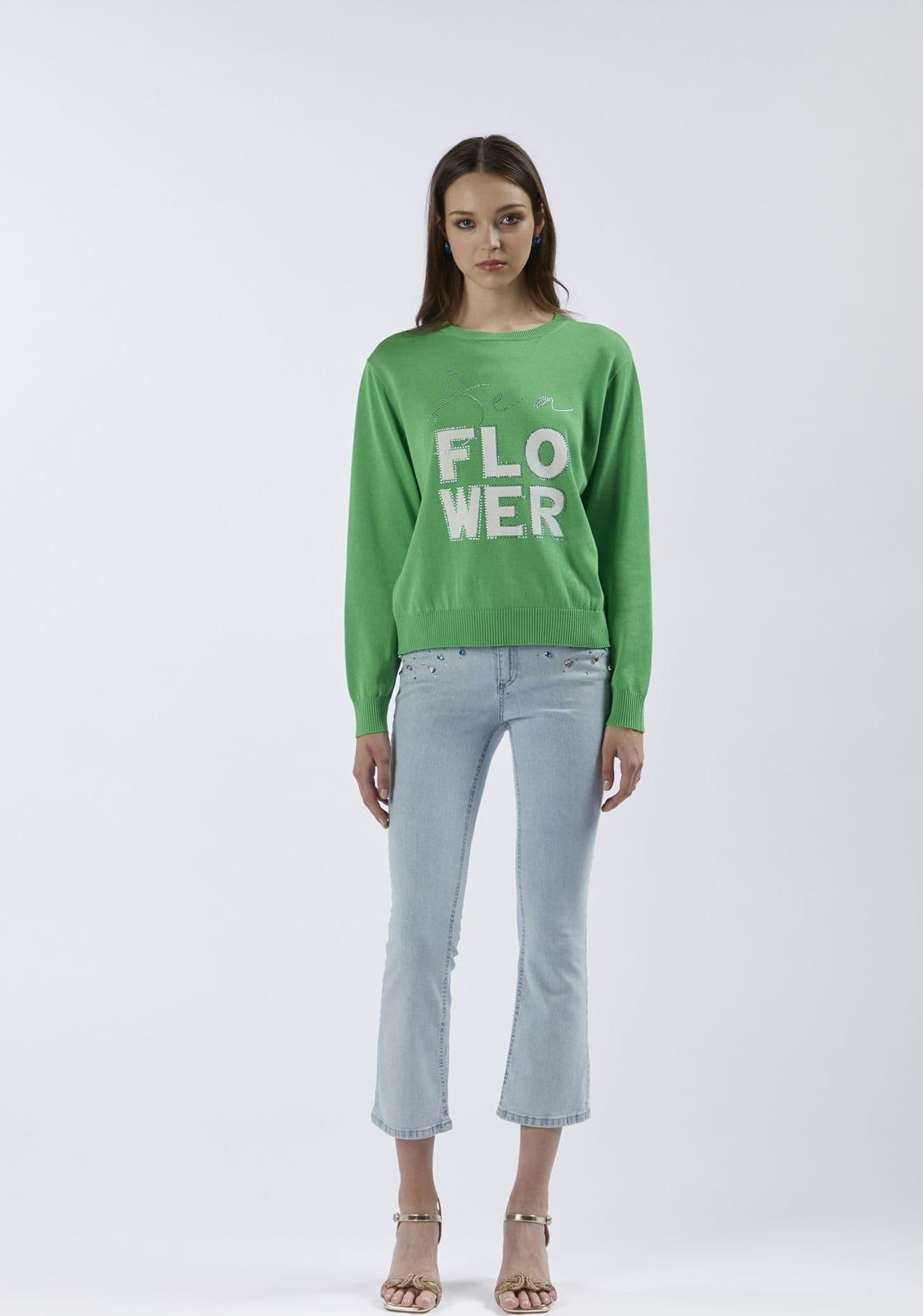MAGLIA GIROCOLLO BE A FLOWER