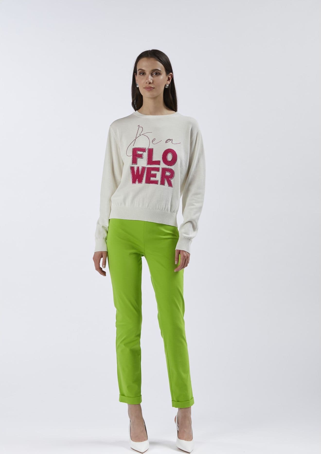 MAGLIA GIROCOLLO BE A FLOWER in Maglioni 3A Moda Mare Sport - Bellaria Igea Marina, commercioVirtuoso.it