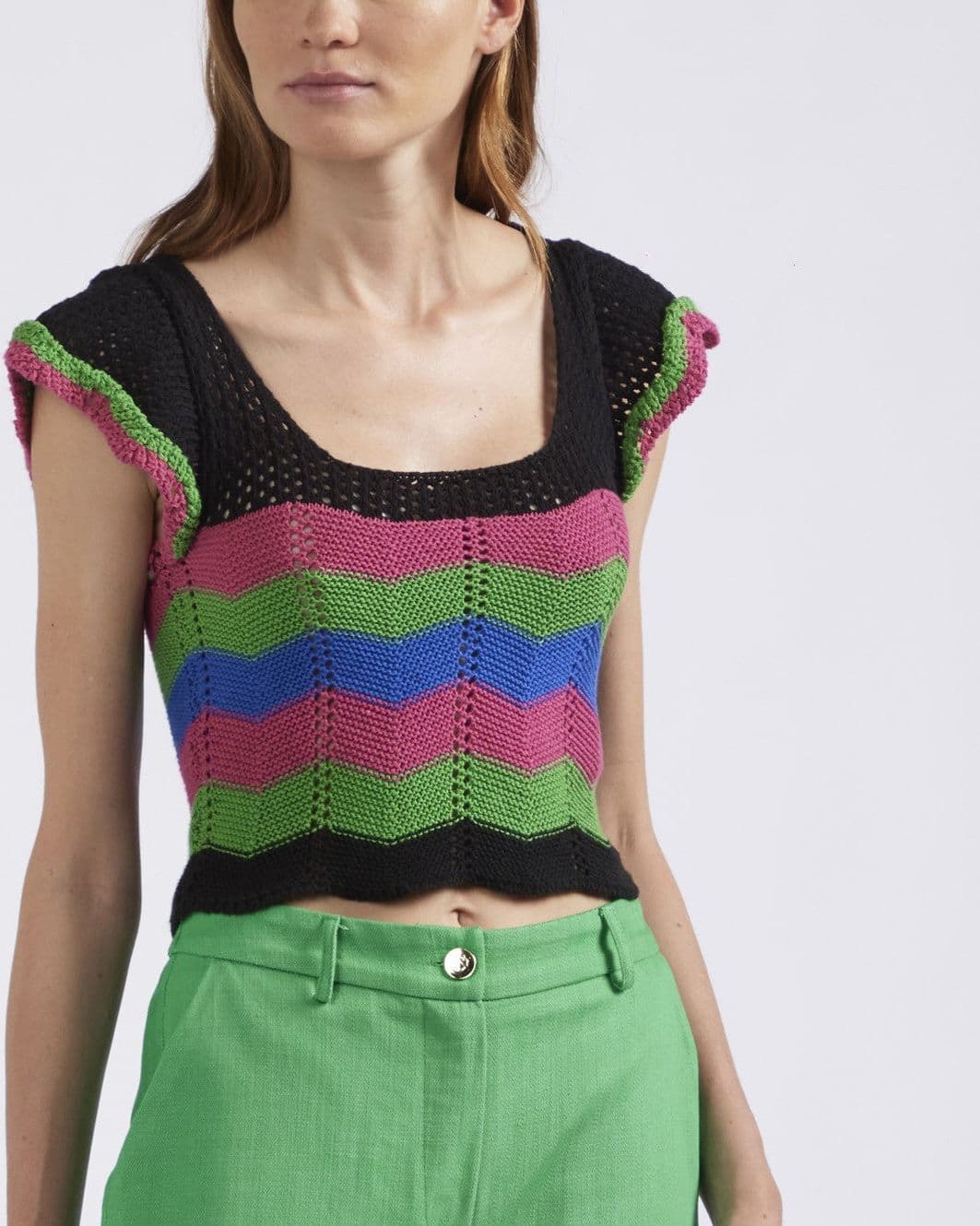 TOP MULTICOLOR LAVORAZIONE CROCHET in Filato 3A Moda Mare Sport - Bellaria Igea Marina, commercioVirtuoso.it