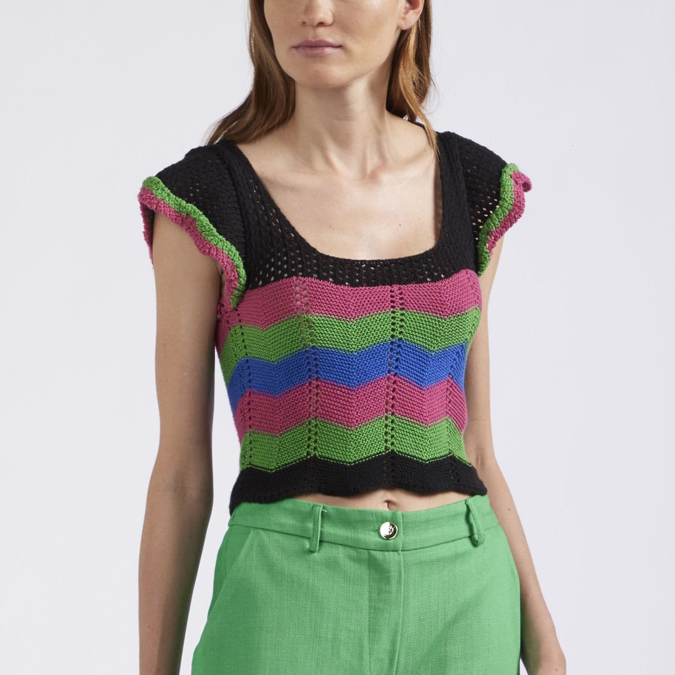TOP MULTICOLOR LAVORAZIONE CROCHET in Filato 3A Moda Mare Sport - Bellaria Igea Marina, commercioVirtuoso.it
