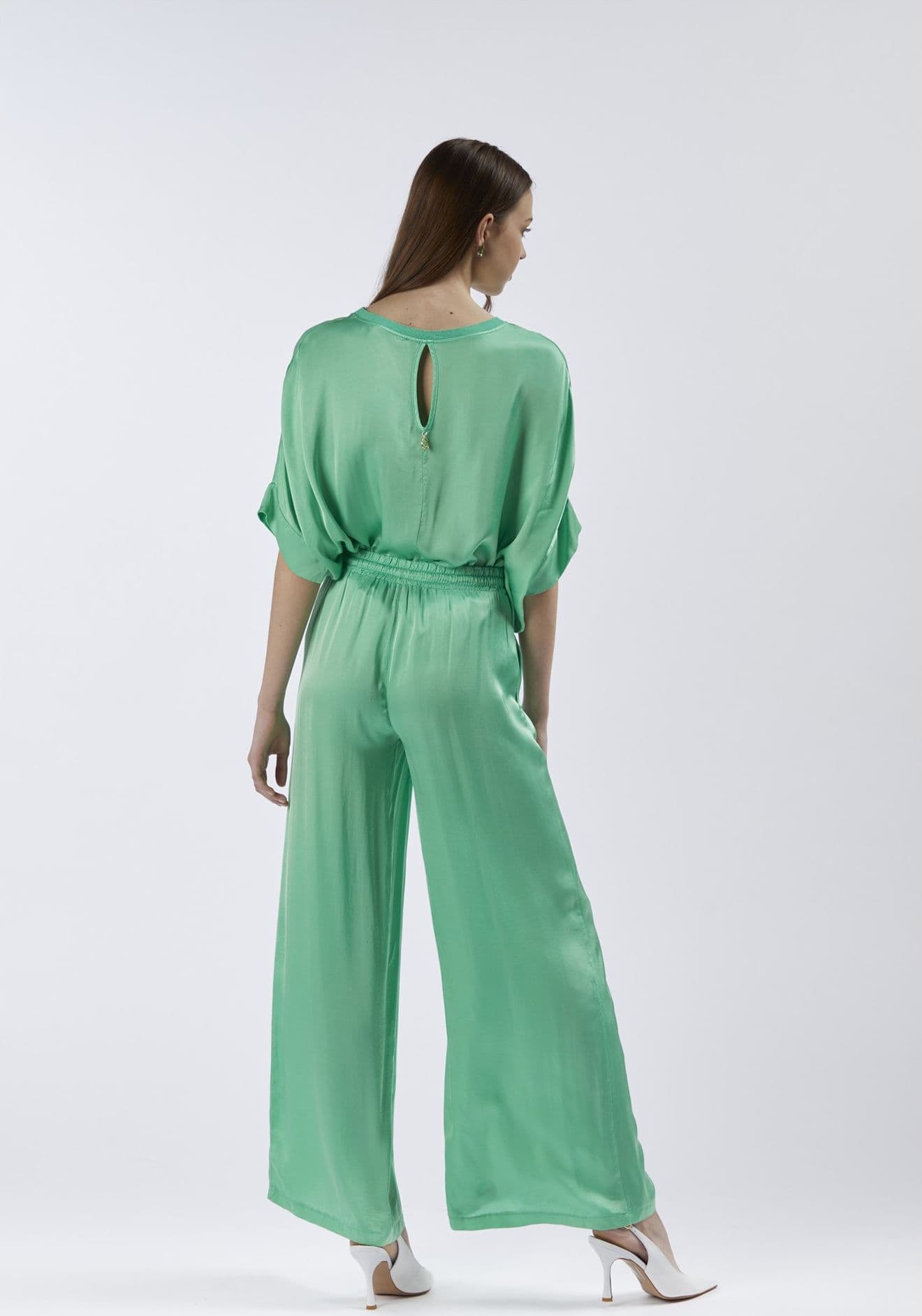 PANTALONI PALAZZO IN SATIN in Pantaloni 3A Moda Mare Sport - Bellaria Igea Marina, commercioVirtuoso.it