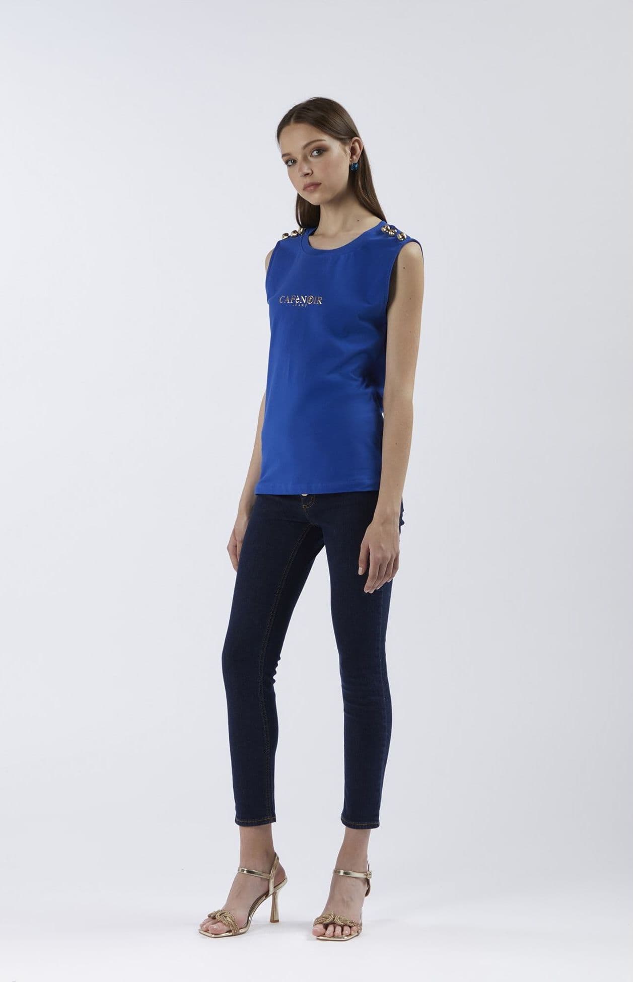 TSHIRT SMANICATA CON BOTTONI E STAMPA LOGO