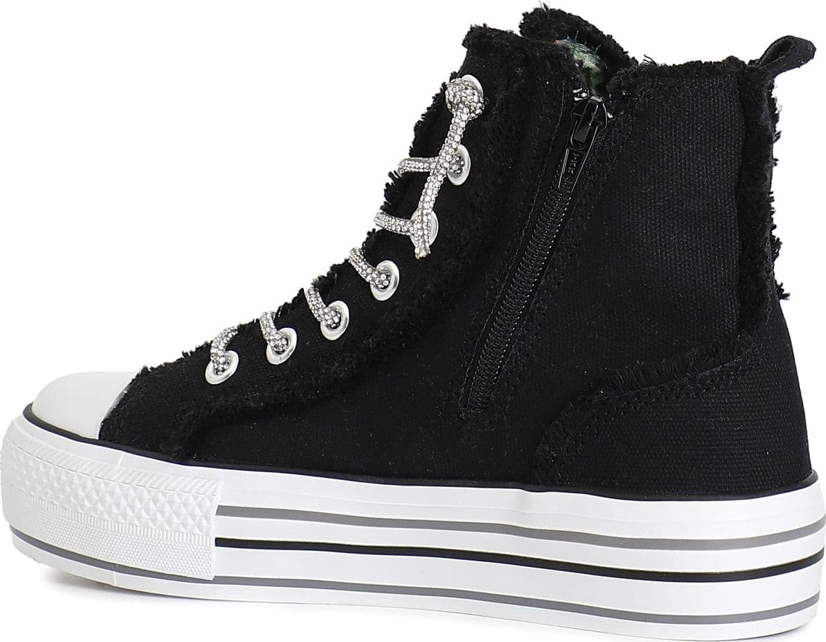 SNEAKER MID IN CANVASS CON LACCI STRASS in Sneaker casual 3A Moda Mare Sport - Bellaria Igea Marina, commercioVirtuoso.it